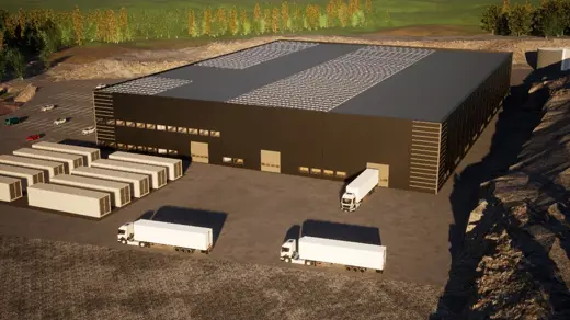 Illustrasjon av lagerbygg